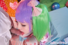 Atomi Shuri giving handjob and licking cum from lollipop