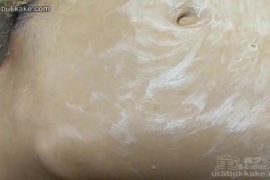 Small tits cutie Ai taking bukkake cumshots all over her